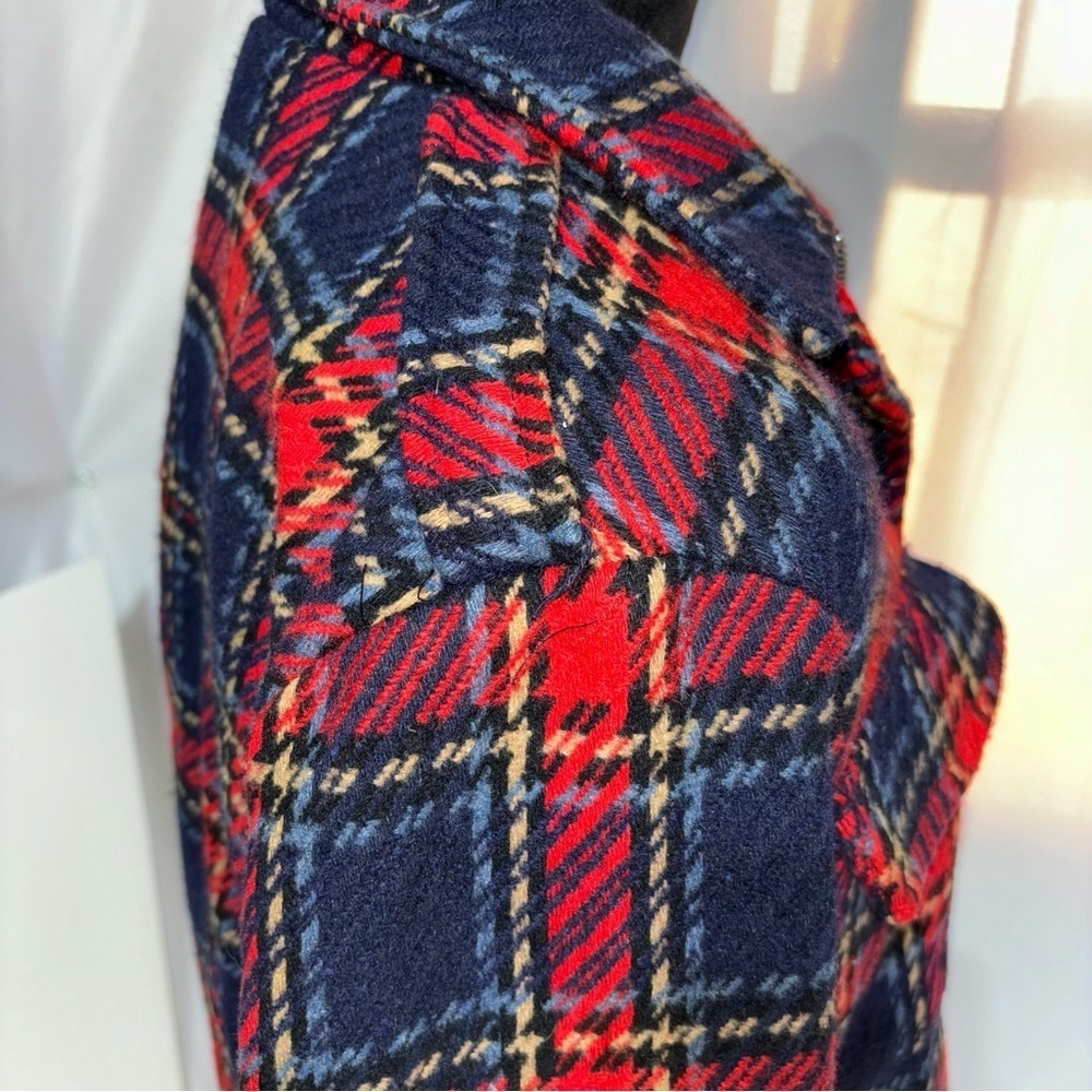 Me Jane Red Plaid Cropped Jacket Coat Size XL - Picture 3 of 10